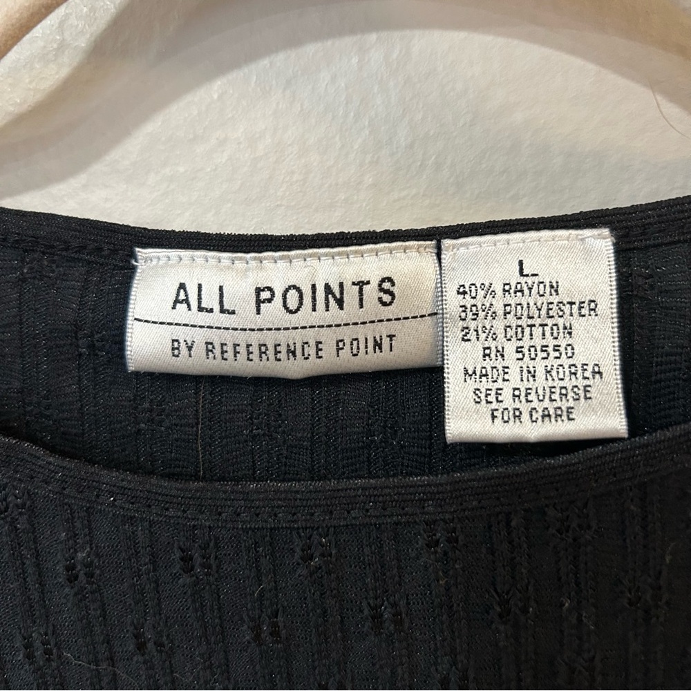 All Points By Reference Point Black Crewneck Embr… - image 2